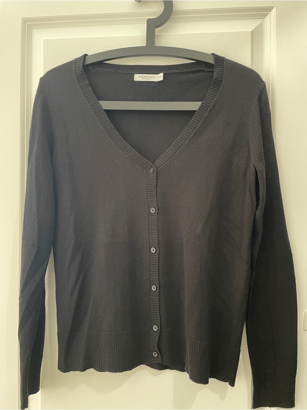 Reitmans Black V-Neck Button Front Cardigan